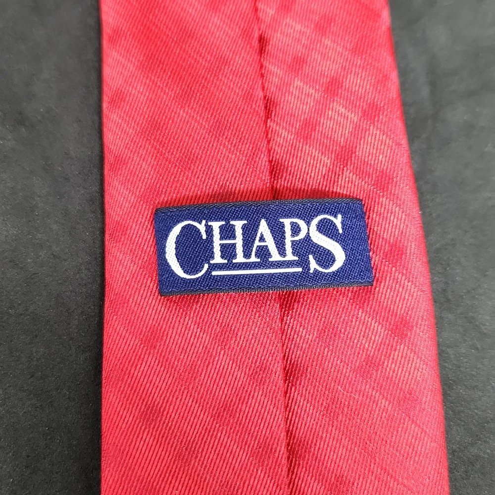 Chaps red cross hatch polyester tie